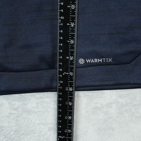Tek Gear Warmtek Hoodie Mens Small Performance Fleece Pullover Black Blue New - Picture 12 of 12